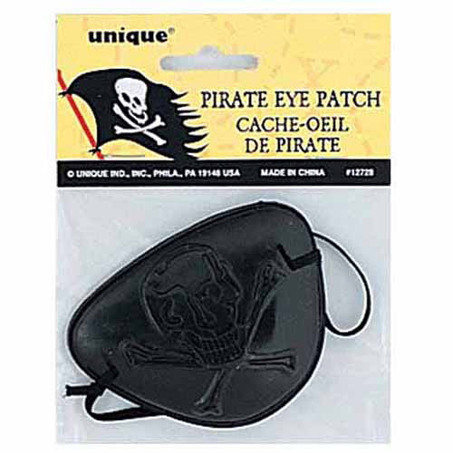 Single Plastic Pirate Eye Patch Halloween Fancy Dress Accessory Party Bag Filler 