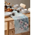 thumbnail image 6 of nqOlkjepod Pink Spring Flower Table Runner 120 Inches Long Farmhouse Dress Scarves, Retro Blue Wall Mottled Pastoral Dining Tablerunner for Coffee Table/Kitchen Island/Party Décor, 13" x 120", 6 of 8