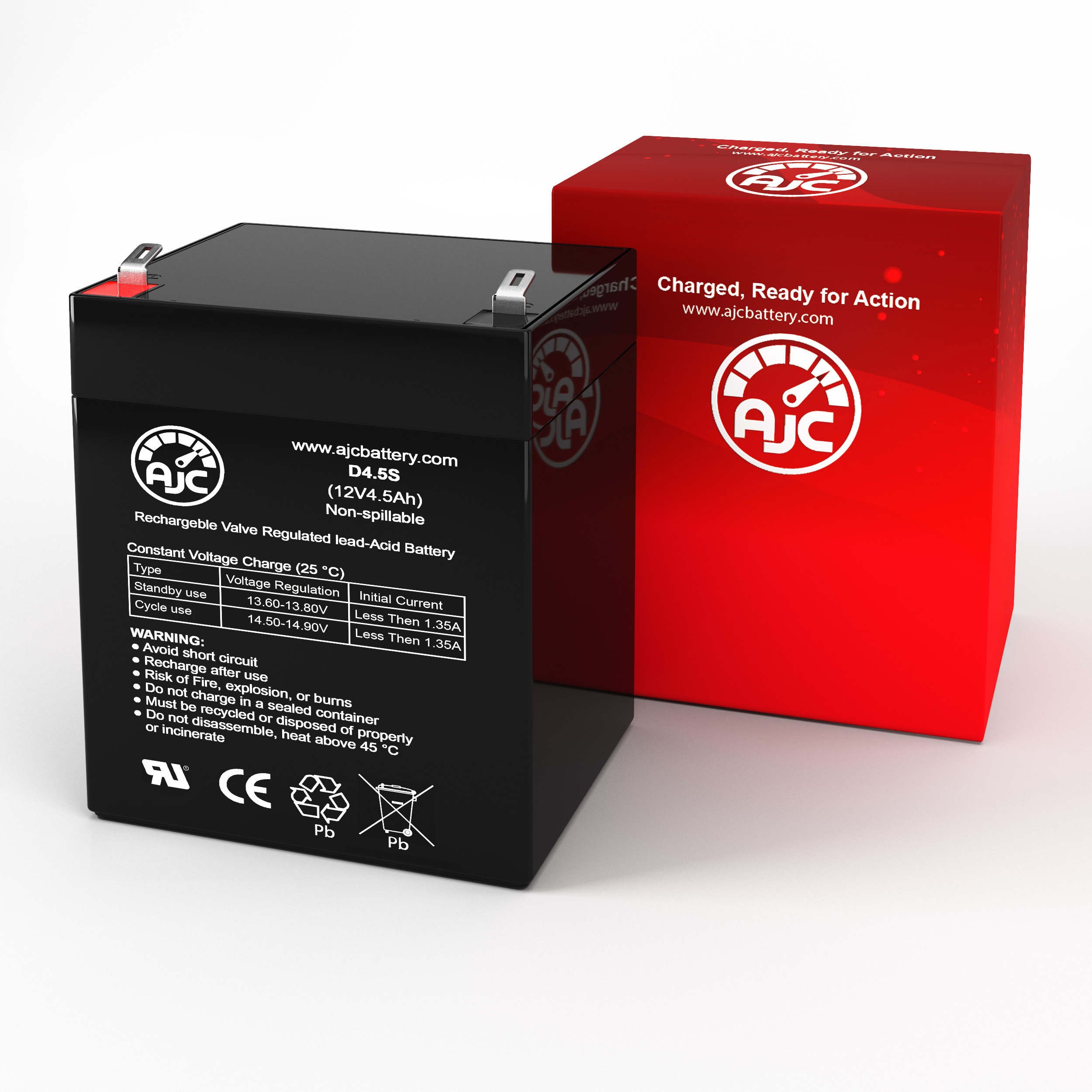 Universal Power Group UB1250 Replaces 4Ah 12V 4.5Ah Mobility Scooter Battery - This Is an AJC Brand Replacement - image 2 of 6