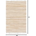 thumbnail image 2 of Chindi Cotton Collection Soft Hand Woven Natural Fiber Striped Area Rug, 4 ft x 6 ft, Beige/Ivory, 2 of 10