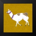 thumbnail image 2 of Noonday Design 12x12 Black Modern Framed Museum Art Print Titled - Lovely Llama Jewel Tones IV-Gold, 2 of 5