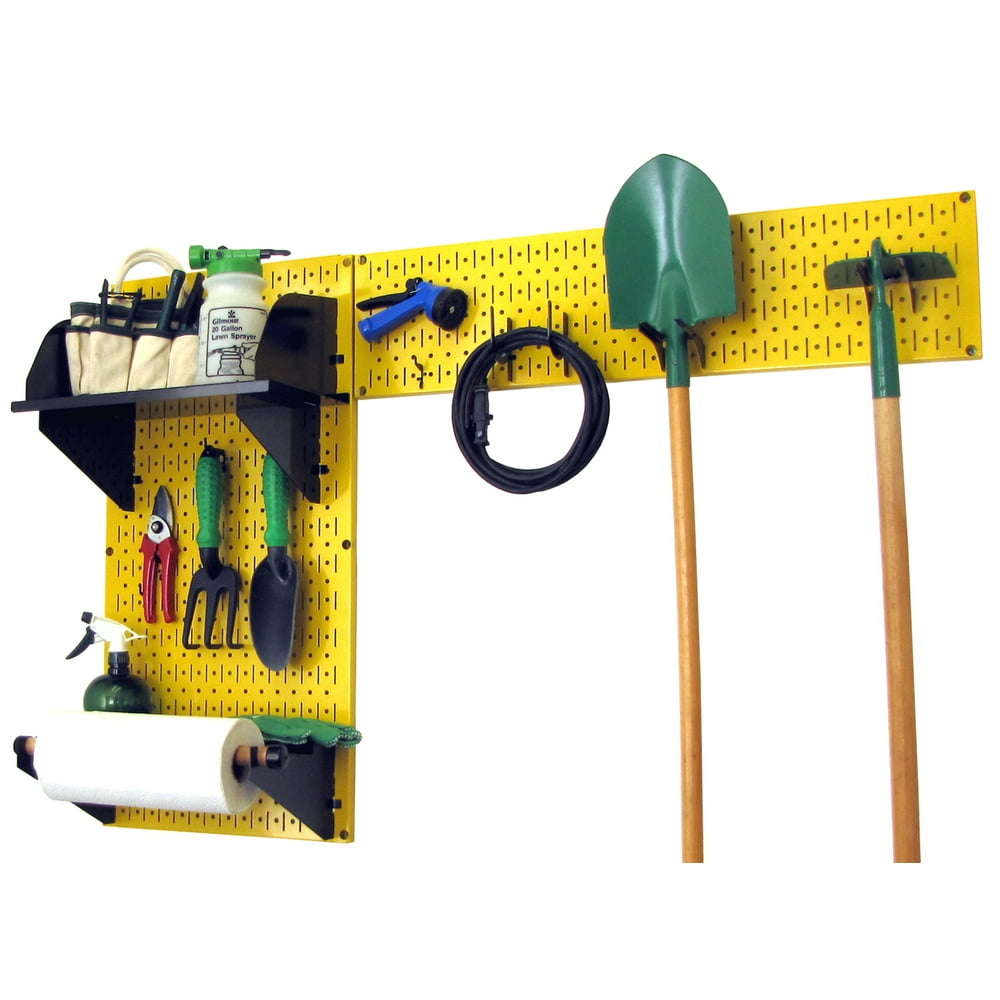Wall Control Pegboard Garden Tool Board Organizer with Yellow Pegboard