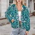 thumbnail image 3 of Jackets for Women Winter Coat Jackets Flannel Stand Collar Jacket(Elegant Floral Damask Print,Size:S-4XL), 3 of 7