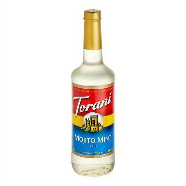Torani Mojito Mint Flavoring Syrup, Professional Spearmint & Lime Cocktail Base, 750 mL (25.4 fl oz) Glass Bottle