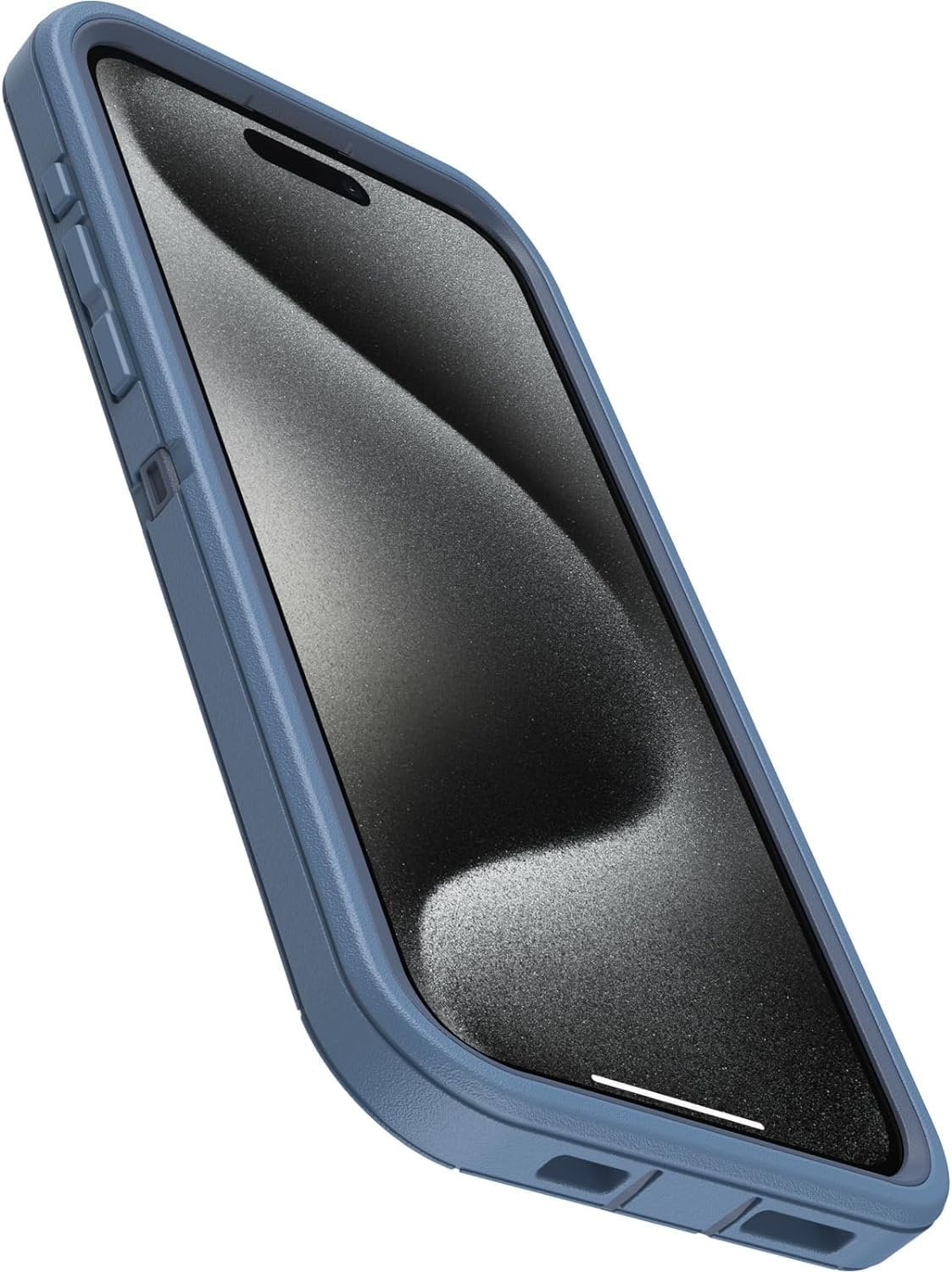 OtterBox iPhone 15 Pro Max Only - Defender Series Case - Baby Blue Jeans Blue - Screenless - Rugged & Durable - with Port Protection - Holster Clip Includes - Non-Retail Packaging