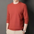 thumbnail image 3 of Men's Long Sleeve Round Neck Loose Pullover Casual Waffle T-shirt, 3 of 6