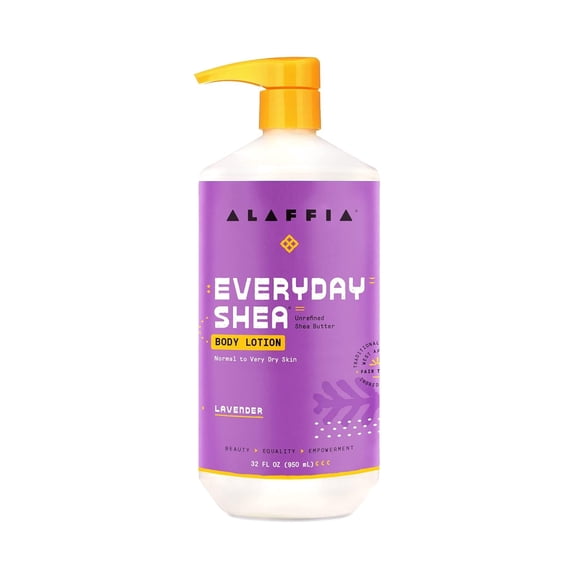 Alaffia Everyday Shea Body Lotion, Lavender, 32 Fl Oz