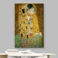 thumbnail image 3 of wall26 Canvas Print Wall Art The Kiss by Gustav Klimt People Historic Illustrations Fine Art Traditional Scenic Colorful Multicolor Ultra for Living Room, Bedroom, Office - 32"x48", 3 of 5