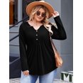 thumbnail image 6 of Zeagoo Womens Plus Size Long Sleeve Shirts Fall Tunic Top V-neck T-Shirt Button Up Dressy Casual Blouse, 6 of 6