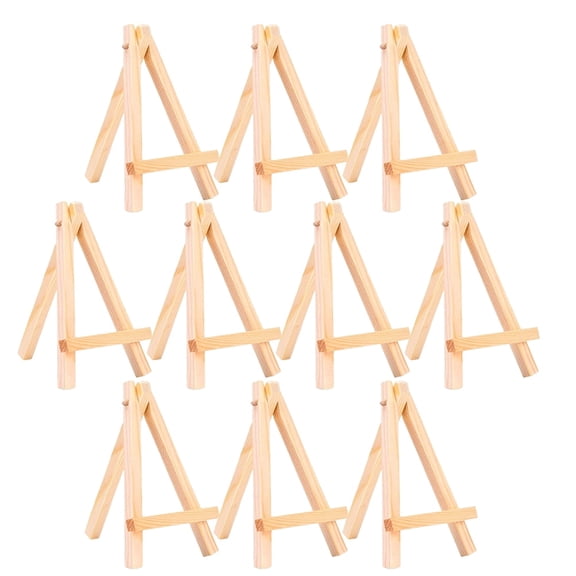 Qsnailfrr10pcs Mini Wooden Easel 5" Tabletop Stand for Crafts & Photos