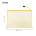 thumbnail image 2 of Uxcell A5 File Document Pockets Bill Pouch Mesh Zipper Bags, Yellow 6 Pack, 2 of 5