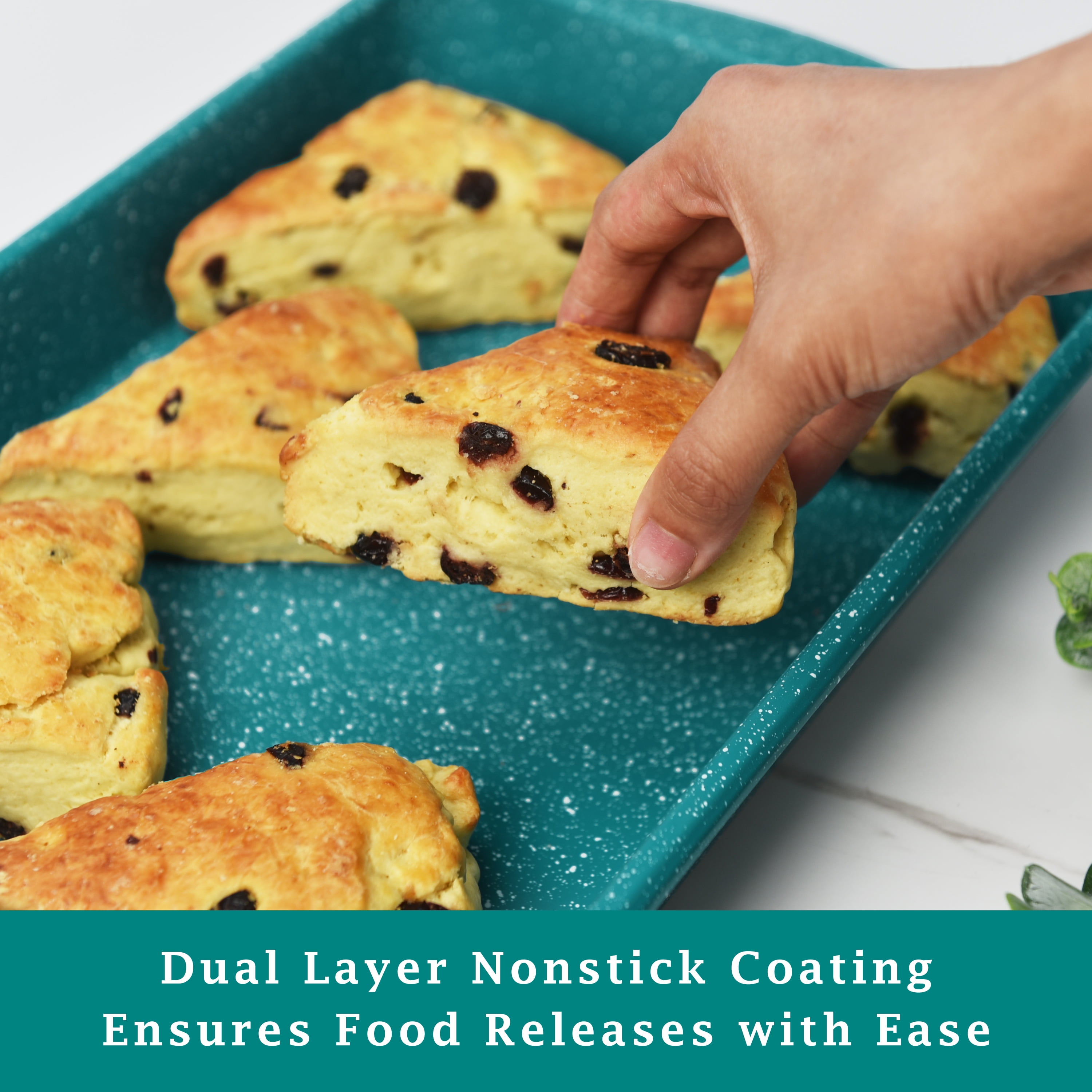 The Pioneer Woman Teal Speckle 9" x 13" Nonstick Aluminum Cake Pan
