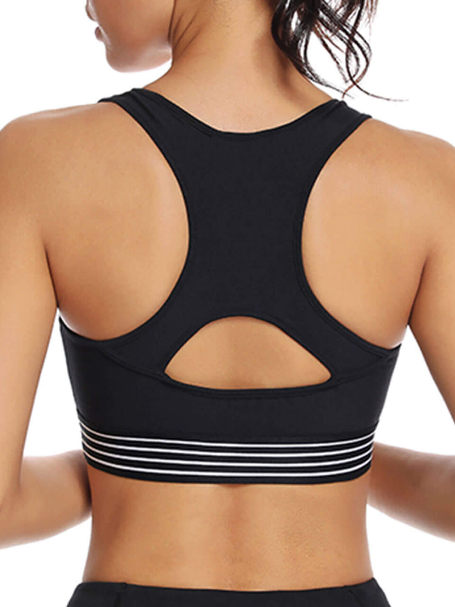 Padded Athletic Yoga Bra AS ROSE RICH Strappy Sports Bra for Women Women Workout Tops with Removable Cups 