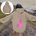 thumbnail image 2 of Women Crew Neck Pullover Oversized Hoodies for Women Women's Hoodless Sweatshirt with Cancer Awareness Month Print for Casual Daily Wear S, 2 of 7