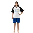 thumbnail image 4 of LuLiaMenton Matching Couples Hanukkah Pajamas Let's Get Lit Blue Plaid Short Sleeve Shorts Set, 4 of 5