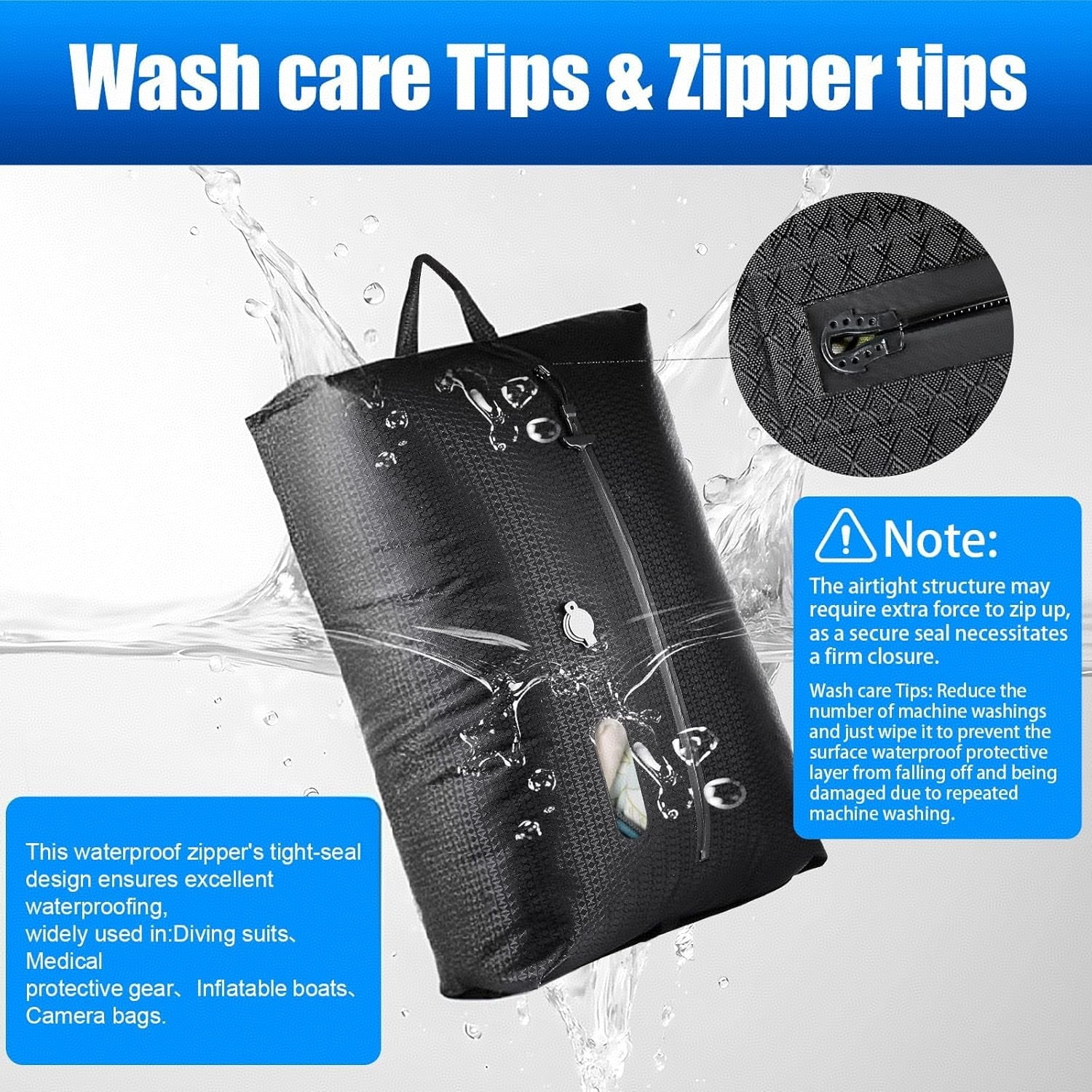 Vacuum Travel Bags with Pump–Electric Wireless Air Pump, 1PC Vacuum Seal bags for Clothing Travel, Double Layer Travel Vacuum Bags for Luggage with IP67 Waterproof, Compression Bags for travel