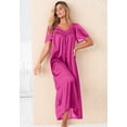 thumbnail image 4 of Only Necessities Plus Size Long Silky Lace-Trim Gown, 4 of 6