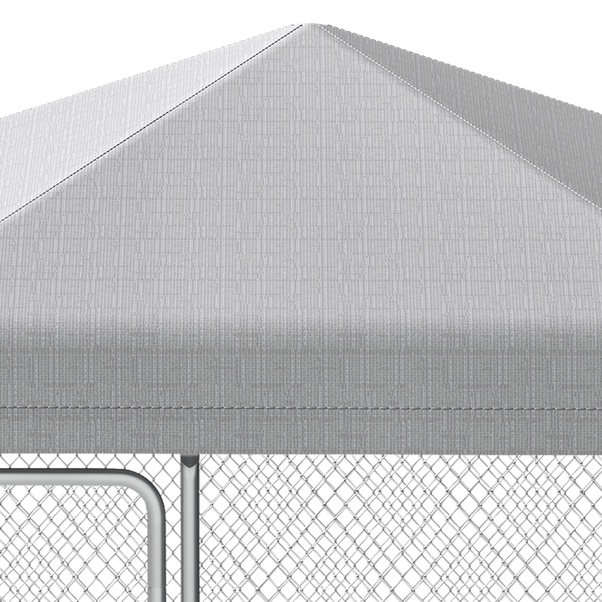 Dextrus XXL Heavy-Duty Outdoor Dog Kennel with UV-Resistant Roof & Lock - 9.8×8.2×6.2FT Reinforced Pet Pen House for Yard, Medium & Large Dogs Playpen with Dual-Door Design