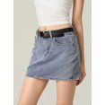 thumbnail image 6 of Rdhnmea Women Denim Skirts Solid Color Bodycon Jeans Skirts Mini Skirts, 6 of 9