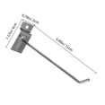 thumbnail image 2 of OULII 50Pcs Slat Wall Hanging Hooks Silver Iron Panel Hooks Compatible with Slat Boards Pegboards, 2 of 8