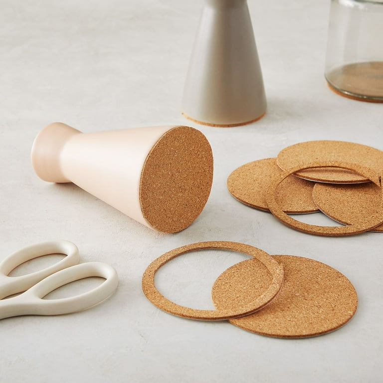50 Pack Self-Adhesive Cork Coaster Backing Sheets - Round 1/8 Circles for  DIY Crafts (3.5 Inch Diameter)