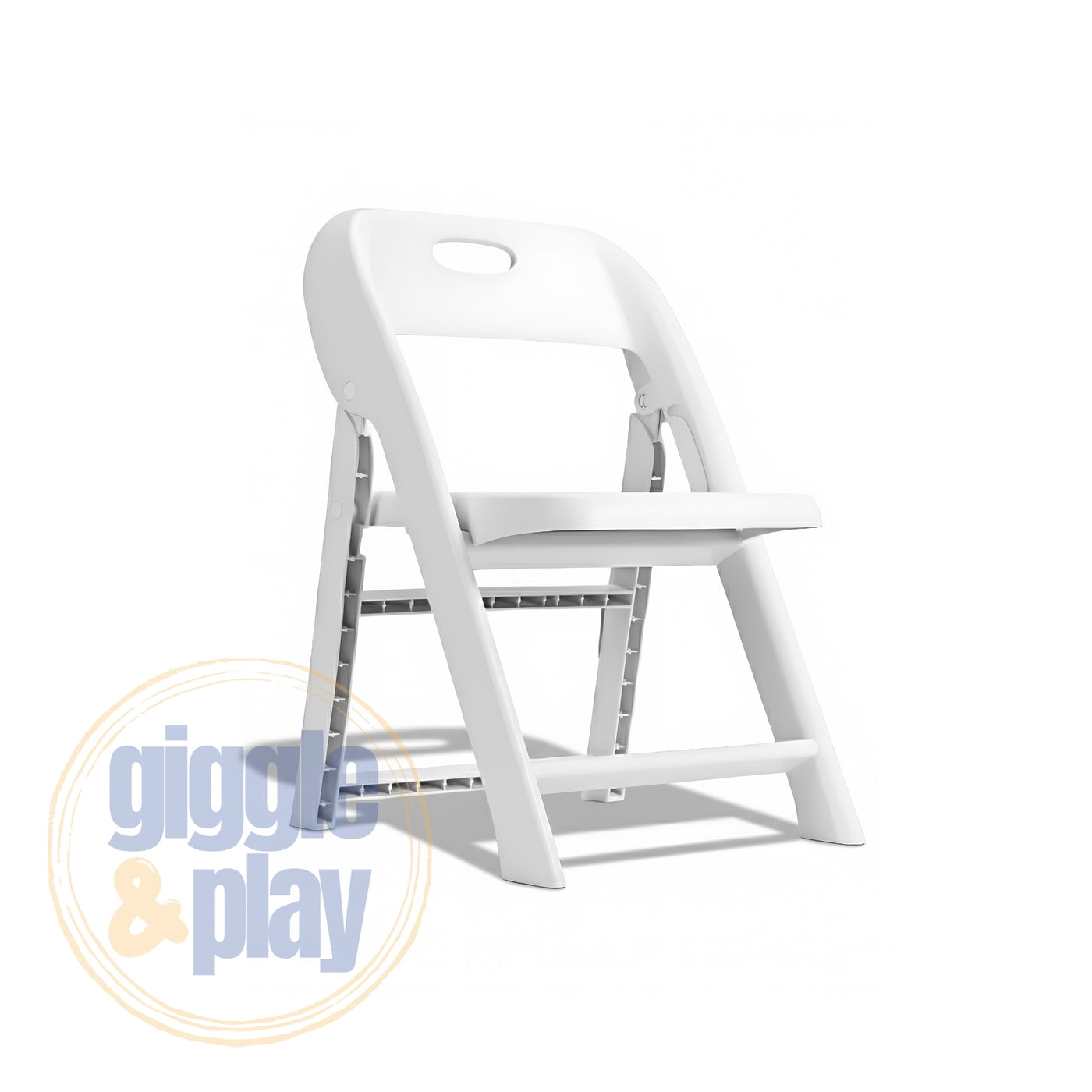 Giggle & Play Folding Chairs, Portable and Lightweight Kids Chair with Backrest, White, 2 Pack