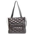 thumbnail image 2 of Bolsa acolchado de algodón acolchado de hombro de invierno de nailon para mujer para fiesta (plata), 2 of 3