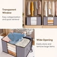 thumbnail image 5 of 6 Pack Clothes Storage, Foldable Storage And Organization, Storage Bins With Lids, Blanket Storage With Clear Window, Closet Storage With Reinforced Handles For Clothing, Bedding, Light Gray, 5 of 8