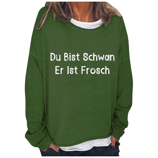 WEAIXIMIUNG Sweat-Shirt d'Automne Mode Décontractée Imprimé Lettre Col Rond Manches Longues Deux Hoodies