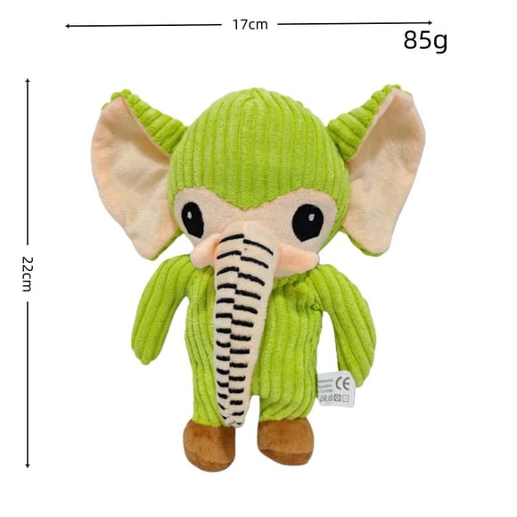 Tung Tung Tung Sahur Green Corduroy Elephant Plush Toy, 8.7 inch Soft Stuffed Viral Meme Character, Cute Italian Brainrot Elephant Plushie