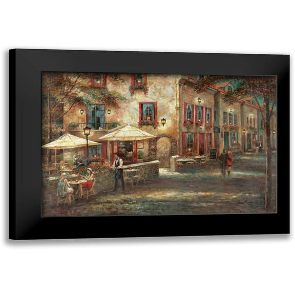 Manning, Ruane 14x11 Black Modern Framed Museum Art Print Titled - Courtyard Cafe