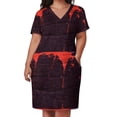 thumbnail image 2 of Vestido largo suelto con bolsillo para mujer vestidos cortos s color de sangre Verano, 2 of 6