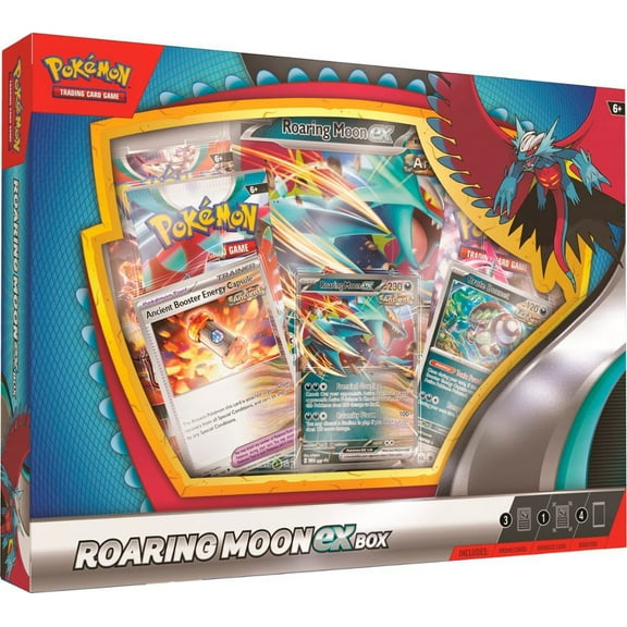 Collectible Pokemon Trading Card Game Roaring Moon ex Box (4 Booster Packs & More)