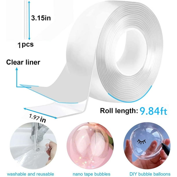 Nano Tape Bubbles Kit, Double Sided Tape Magic Plastic Bubbles Balloon