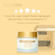 Cicatricure Gold Lift Night Cream, Improves Face Hydration and Skin Appearance, Value 3 Pack, 1.7 oz