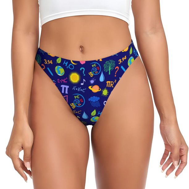 Fotbe Mathematics And Chemistry Tanga Sin Costuras para Mujer con Estampado – Panties Invisibles, Transpirables y Cómodos para Uso Diario-Medium
