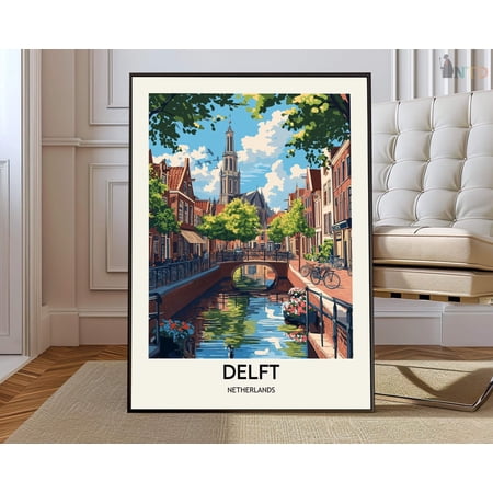 Delft Netherlands City Poster, Unframed Paper Poster 8x10in