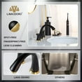 thumbnail image 4 of Matte Black Bathroom Faucet 3 Hole, Lava Odoro 8 inch Widespread Bathroom Faucet 2 Handle Bathroom Sink Faucet Vanity Faucet with Drain Assembly Supply line, BF405-MB, 4 of 16