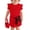 Red A, variant on WRKEKC Girls Summer Outfits Kids Floral Appliqué Ruffle Sleeve Top and Skirt 2 Piece Set for Toddler Girls 6 Months-3 Years
