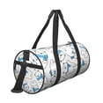 thumbnail image 3 of Xecao Scarf Bear print Round Travel Duffel Bag is a foldable gym bag with an inner pocket, perfect for travel sports, 3 of 8