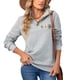 thumbnail image 1 of Sudadera Con Cuello De Solapa Con Botones Para Mujer, Color Puro, Versátil Para Combinar, Blusa De Mujer De Fibra De Poliéster Gris Lavable A Máquina Para Trabajar En El Hogar ANGGREK No, 1 of 7