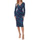 thumbnail image 1 of Vestido con estampado navideño para mujer Vestido de fiesta de año nuevo elegante y ajustado Kuymtek Azul T XL para Mujer, 1 of 9
