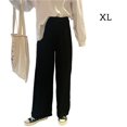 thumbnail image 3 of Qarigey Pantalones Mujer Pantalón Largo Pierna Ancha Pantalón Casual Mujer Cintura Alta Prendas para la parte inferior del cuerpo Negro SG, 3 of 6