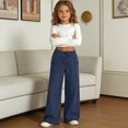 thumbnail image 4 of Women's Casual High-Waisted Wide-Leg Trousers with Smocked Waist and Loose Fit, 4 of 8