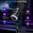 thumbnail image 4 of ONIKUMA Gaming Microphone, USB/XLR Dynamic Microphone Kit with RGB, Boom Arm, One-Touch Mute, Headphone Monitor, Gain Control, for Streaming, Podcast, PC, PS4, PS5, 4 of 7