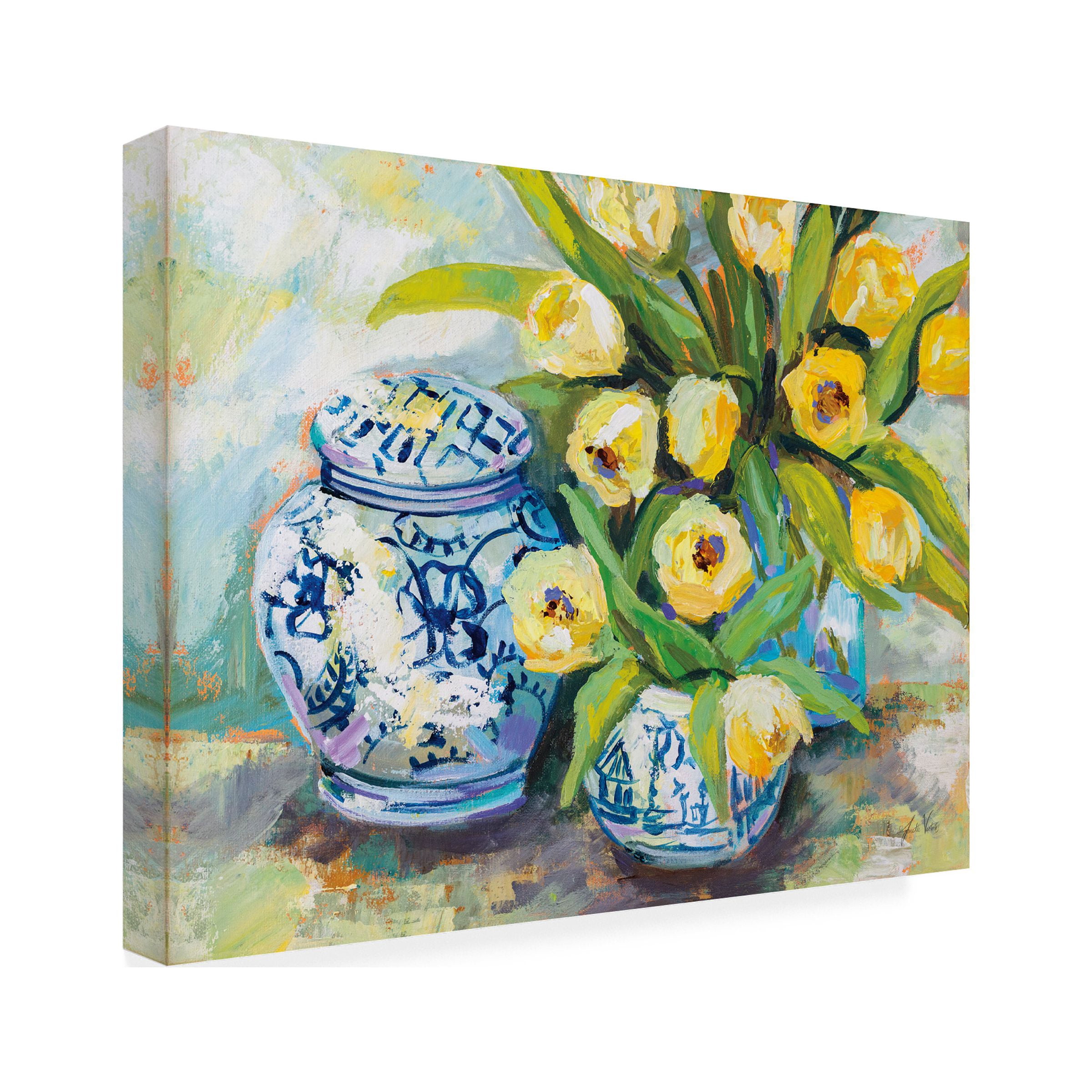 Jeanette Vertentes 'Tulips Chinoiserie' Canvas Art