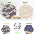 thumbnail image 4 of Yayeee 6 PCS Drink Coasters with Holder Set Woven Absorbent Round Tabletop Hot Pad, Blue Wave Pattern, 4 of 7