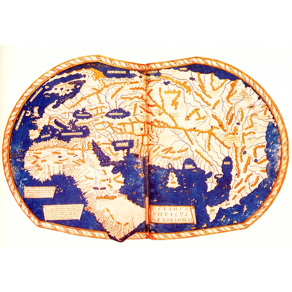 world map of "Henricus Martellus Germanus" Large MAP Vivid Imagery12