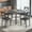 Black, variant on VECELO 5-Piece Dining Table Set, Modern Faux Marble Table and 4 Upholstered Chairs Set for 4, Round Dining Room Table Set for Small Space, Breakfast Nook, Apartment, Black