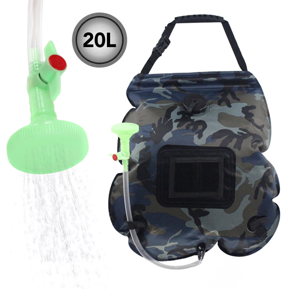 Details about / 20L Portable Shower Heating Pipe Bag Solar Water Heater Outdoor Camping Camp
